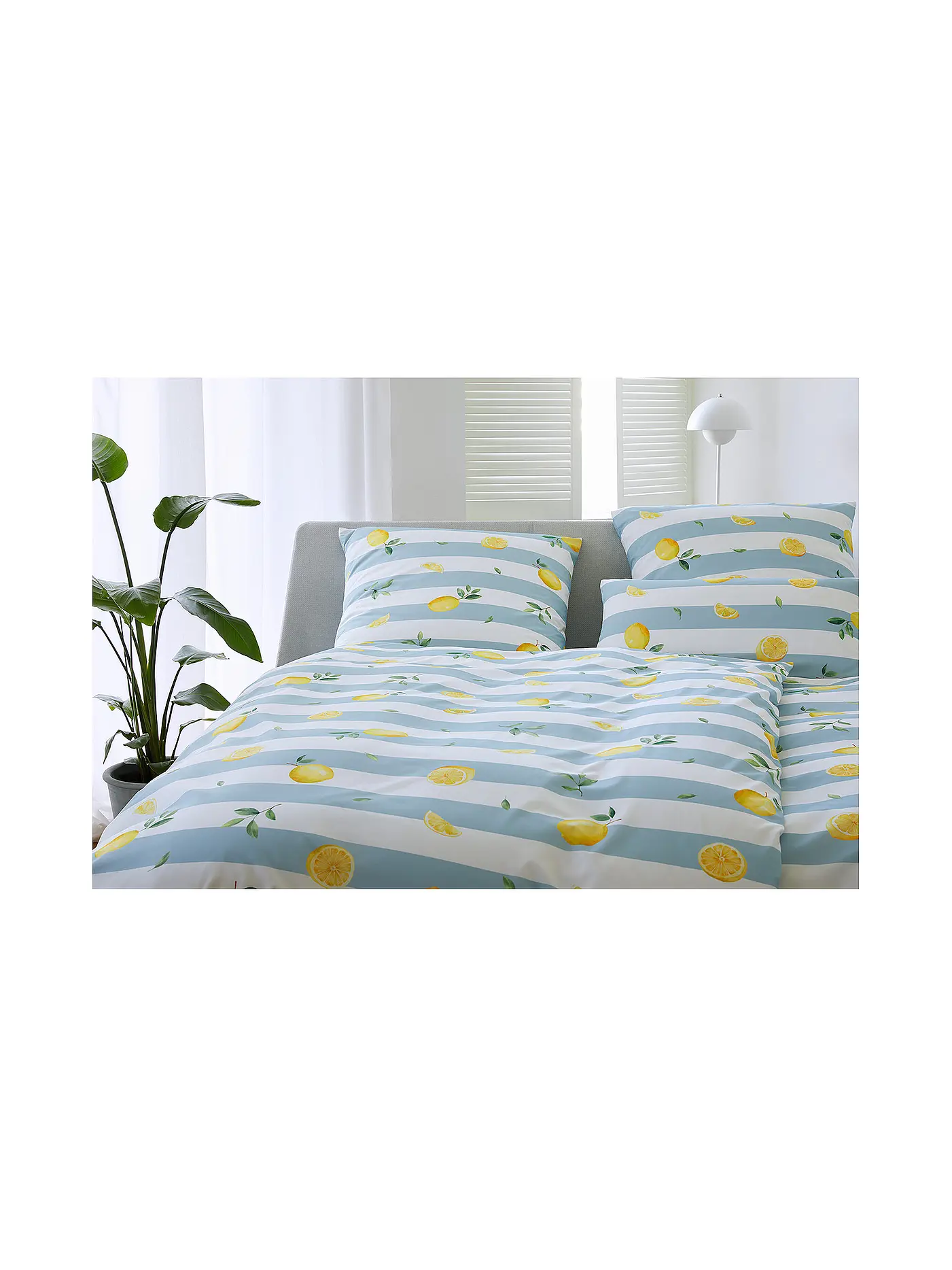 ELEGANTE | Batist Bettwäsche 140x200cm LEMON Wasserblau | 